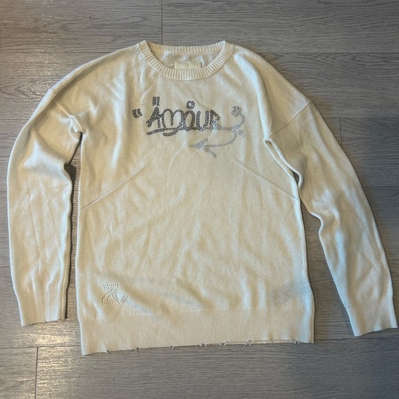 Zadig & Voltaire Gaby Amour Strass Wool & Cashmere-Blend Sweater Women Size S - Picture 2 of 7